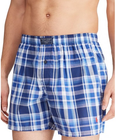 Men's Plaid Single-Button Fly Boxers PD02 $19.38 Underwear