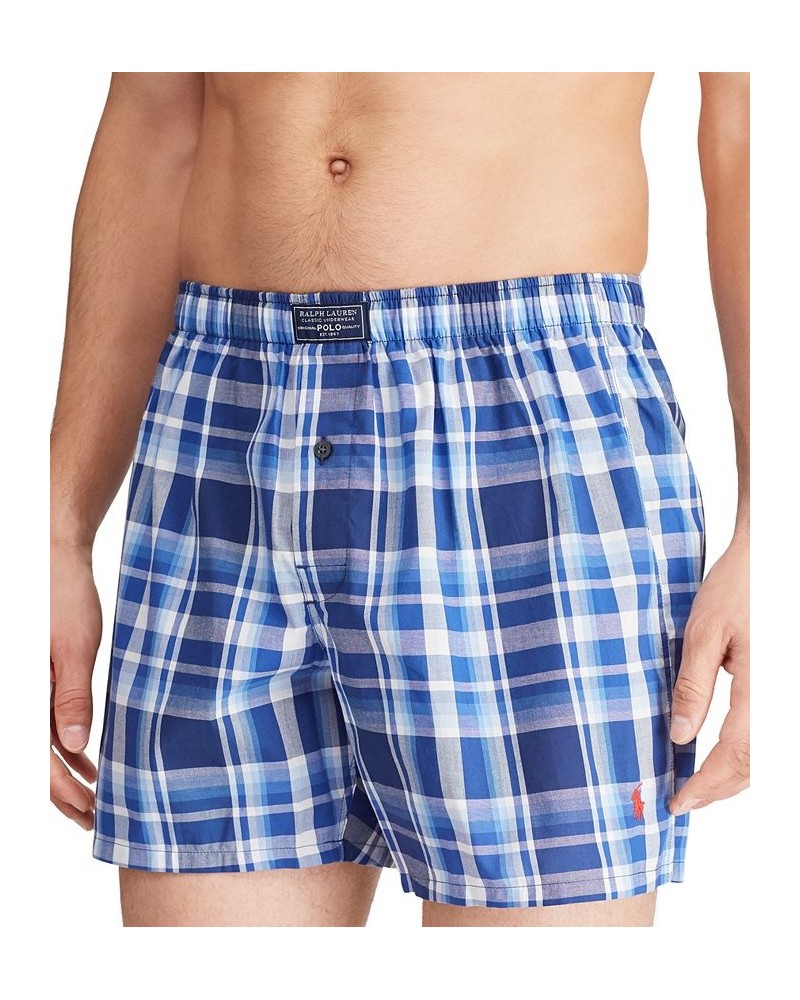 Men's Plaid Single-Button Fly Boxers PD02 $19.38 Underwear