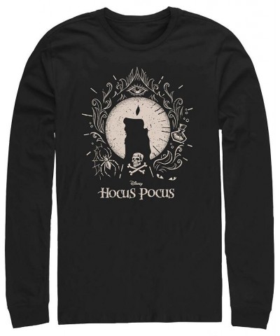 Men's Hocus Pocus Flame Printed Long Sleeves T-shirt Black $16.80 T-Shirts