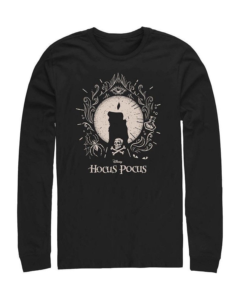 Men's Hocus Pocus Flame Printed Long Sleeves T-shirt Black $16.80 T-Shirts