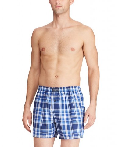 Men's Plaid Single-Button Fly Boxers PD02 $19.38 Underwear