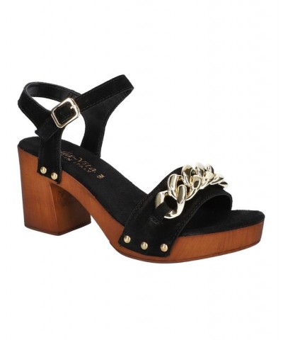 Women's Van-Italy Heeled Sandals Black $51.25 Shoes