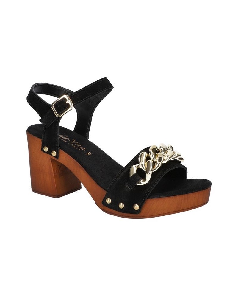 Women's Van-Italy Heeled Sandals Black $51.25 Shoes