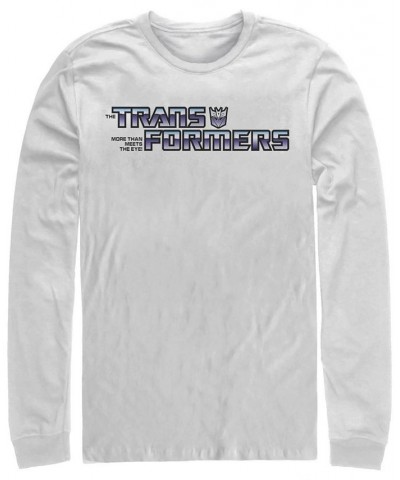 Men's Transformers Generations Decepticon Logo Long Sleeve T-shirt White $16.00 T-Shirts