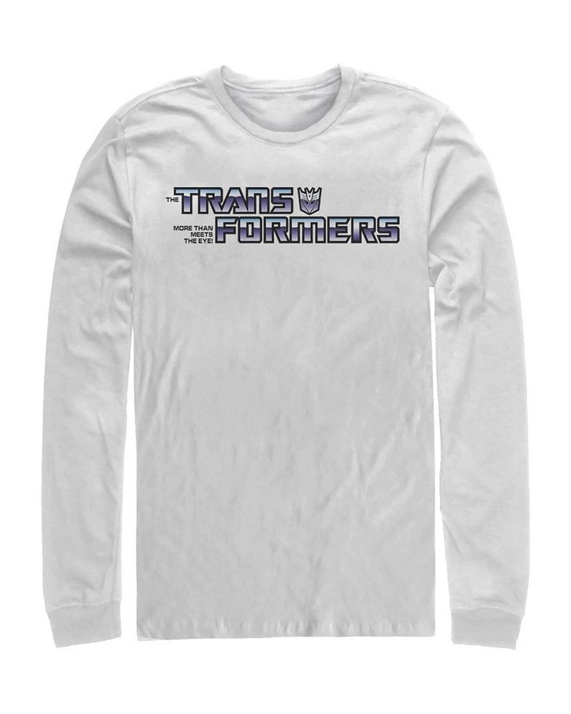 Men's Transformers Generations Decepticon Logo Long Sleeve T-shirt White $16.00 T-Shirts