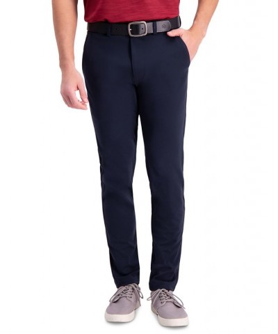 Men's Active Series Slim-Fit Stretch Solid Casual Pants Blue $30.24 Pants