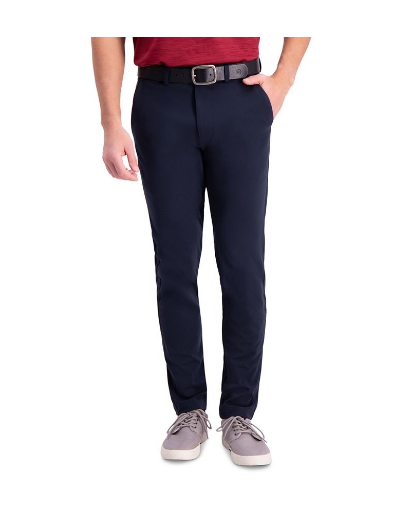 Men's Active Series Slim-Fit Stretch Solid Casual Pants Blue $30.24 Pants