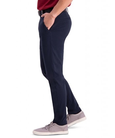 Men's Active Series Slim-Fit Stretch Solid Casual Pants Blue $30.24 Pants