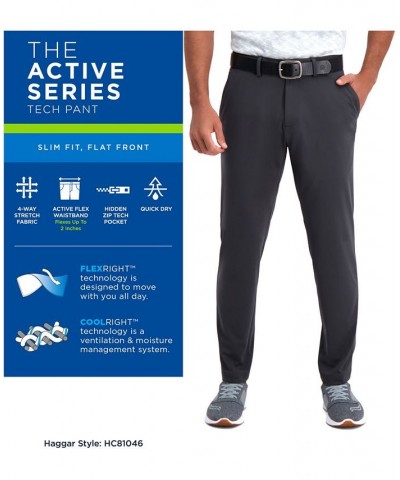 Men's Active Series Slim-Fit Stretch Solid Casual Pants Blue $30.24 Pants