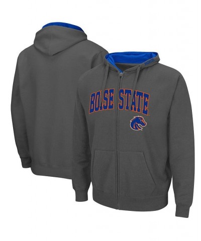 Men's Charcoal Boise State Broncos Arch and Logo 3.0 Full-Zip Hoodie $33.59 Sweatshirt