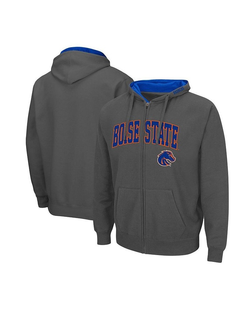 Men's Charcoal Boise State Broncos Arch and Logo 3.0 Full-Zip Hoodie $33.59 Sweatshirt