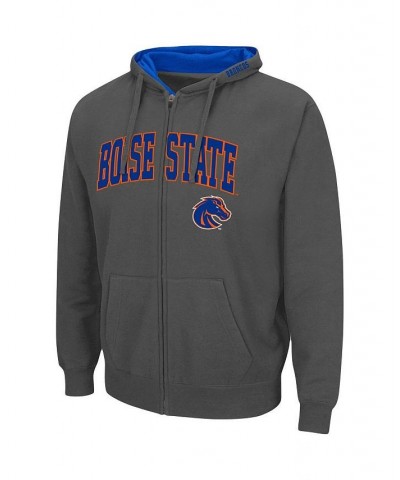 Men's Charcoal Boise State Broncos Arch and Logo 3.0 Full-Zip Hoodie $33.59 Sweatshirt