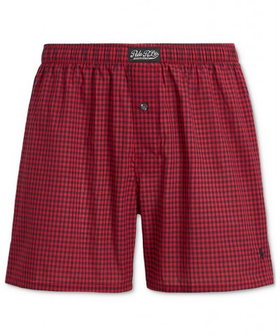 Men's Plaid Single-Button Fly Boxers PD02 $19.38 Underwear