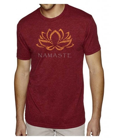 Men's Premium Word Art Namaste T-shirt Red $25.19 T-Shirts