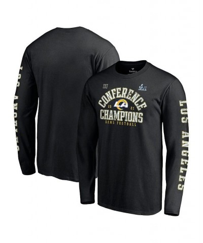 Men's Branded Black Los Angeles Rams 2021 NFC Champions Vintage-Like Long Sleeve T-shirt $22.25 T-Shirts