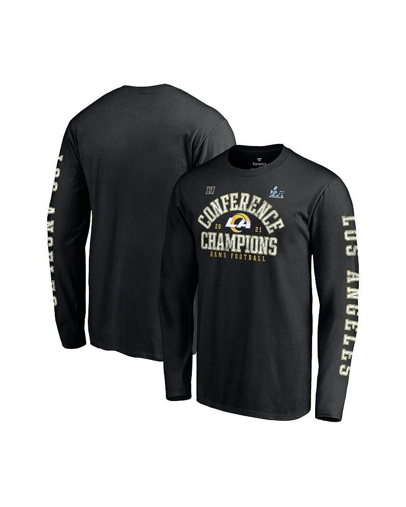 Men's Branded Black Los Angeles Rams 2021 NFC Champions Vintage-Like Long Sleeve T-shirt $22.25 T-Shirts