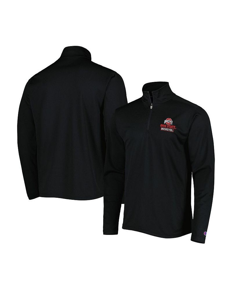 Men's Black Ohio State Buckeyes Textured Quarter-Zip Jacket $31.50 Jackets