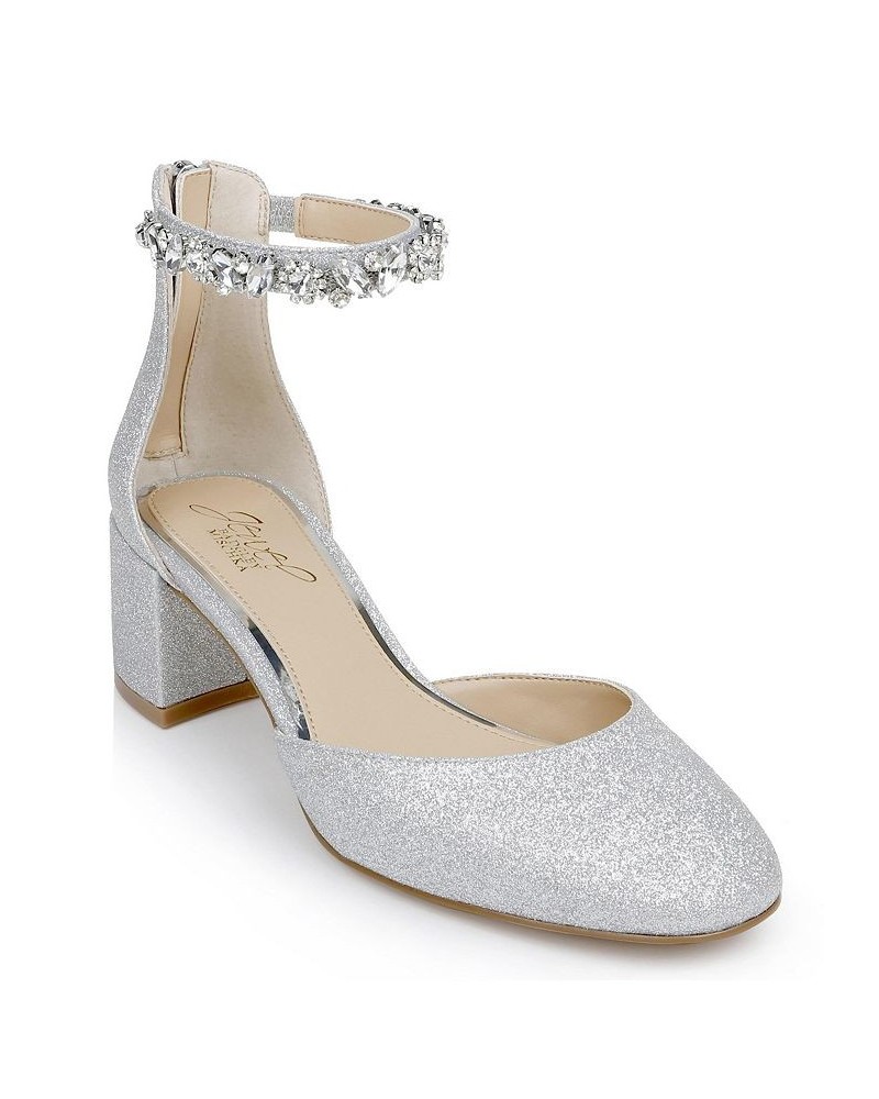 Women's Cathleen Evening Pump Silver $45.22 Shoes