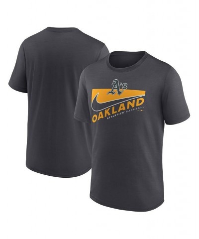 Men's Anthracite Oakland Athletics Swoosh Town Performance T-shirt $21.60 T-Shirts