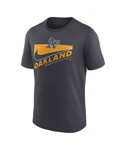 Men's Anthracite Oakland Athletics Swoosh Town Performance T-shirt $21.60 T-Shirts