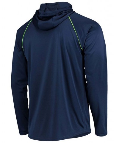 Men's Navy Seattle Seahawks Raglan Long Sleeve Hoodie T-shirt $34.44 T-Shirts