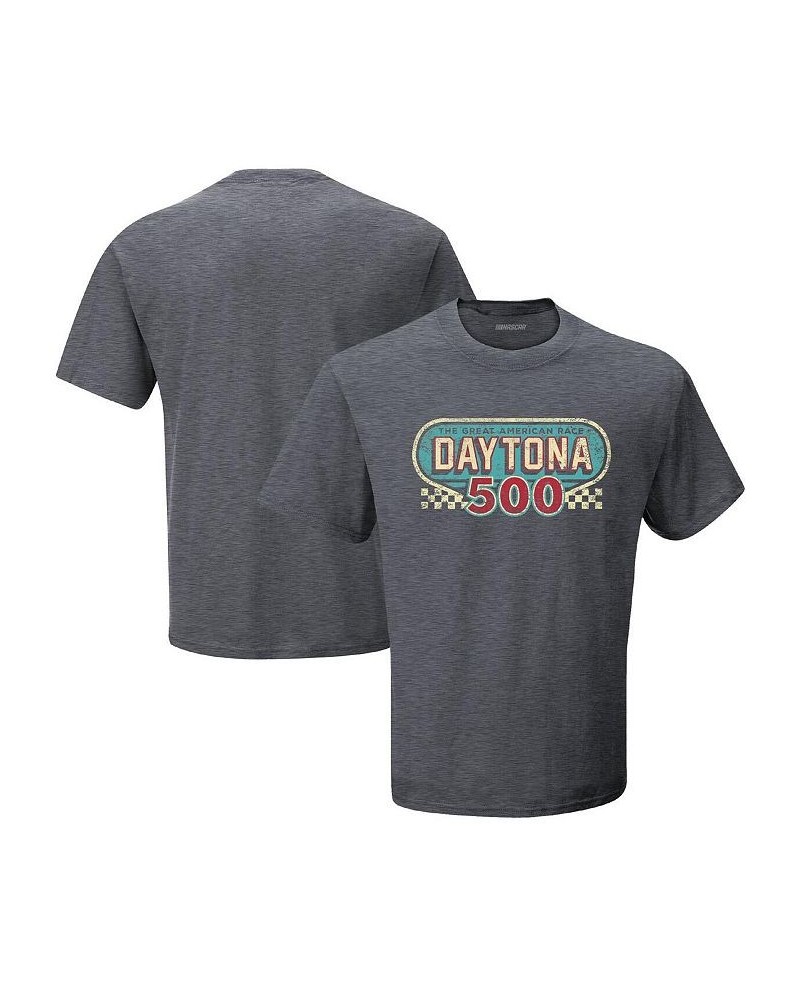 Men's Heather Charcoal Daytona 500 Vintage-Like T-shirt $16.45 T-Shirts