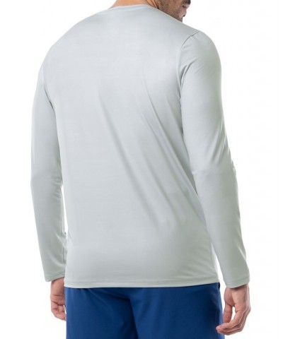 Men's Long-Sleeve Crewneck UPF Performance Graphic T-Shirt Gray $27.50 Shirts