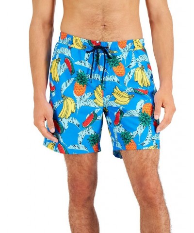 Men's Fruit Cart Swim Trunks Blue $11.75 Swimsuits