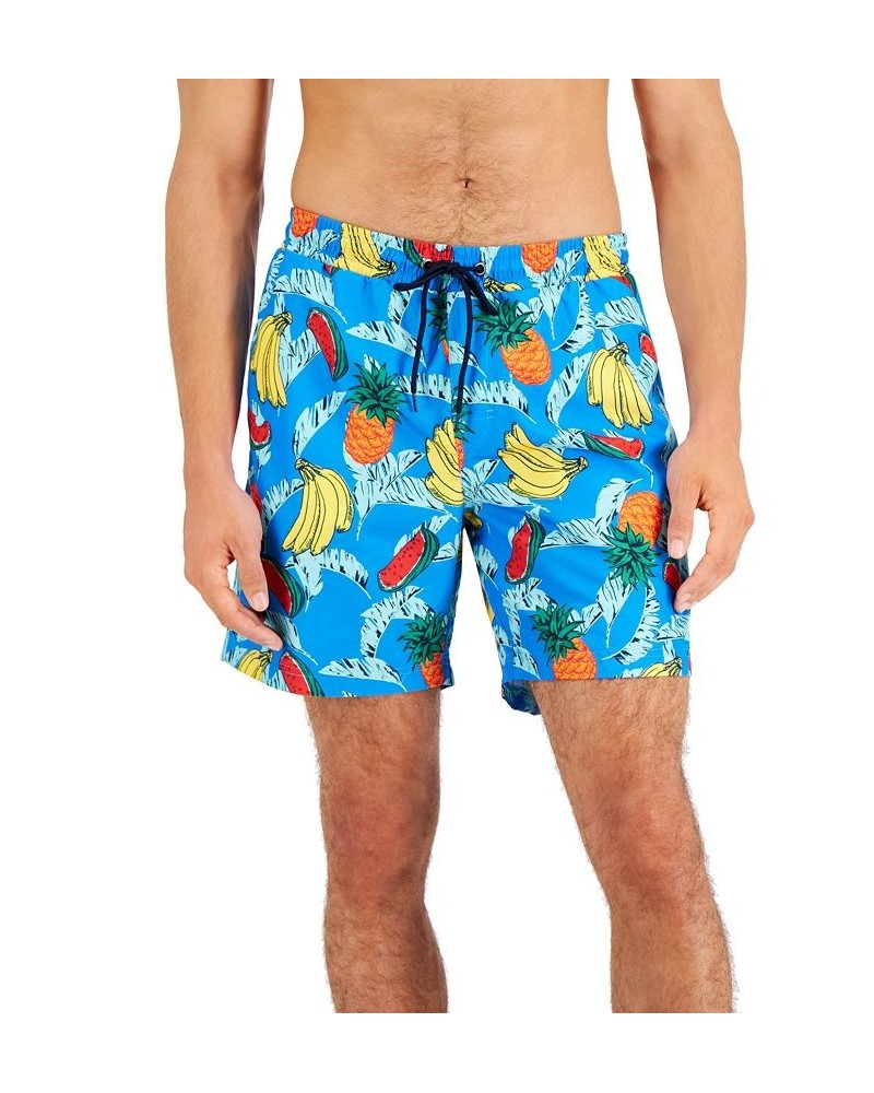 Men's Fruit Cart Swim Trunks Blue $11.75 Swimsuits