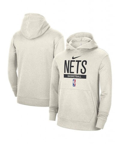 Men's Cream Brooklyn Nets 2022/23 Spotlight On-Court Practice Performance Pullover Hoodie $36.90 Sweatshirt