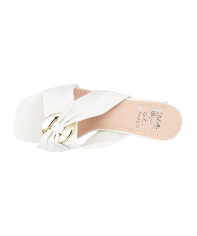 Women's Zane Heeled Slide Sandals White $42.39 Shoes