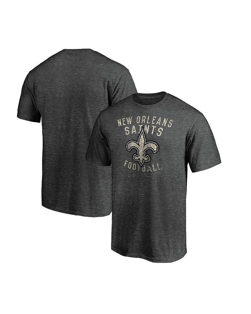 Men's Heather Charcoal New Orleans Saints Showtime Logo T-shirt $19.20 T-Shirts