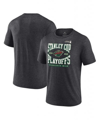 Men's Branded Charcoal Minnesota Wild 2022 Stanley Cup Playoffs Wraparound T-shirt $21.65 T-Shirts