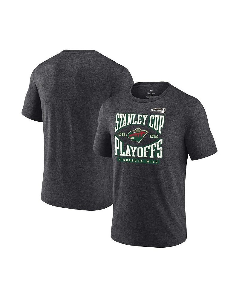 Men's Branded Charcoal Minnesota Wild 2022 Stanley Cup Playoffs Wraparound T-shirt $21.65 T-Shirts