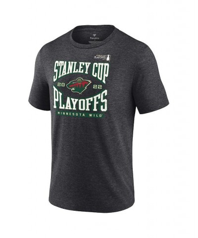 Men's Branded Charcoal Minnesota Wild 2022 Stanley Cup Playoffs Wraparound T-shirt $21.65 T-Shirts