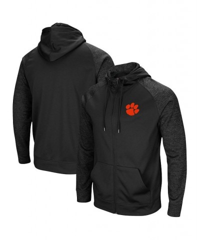 Men's Black Clemson Tigers Blackout 3.0 Tonal Raglan Full-Zip Hoodie $36.00 Sweatshirt