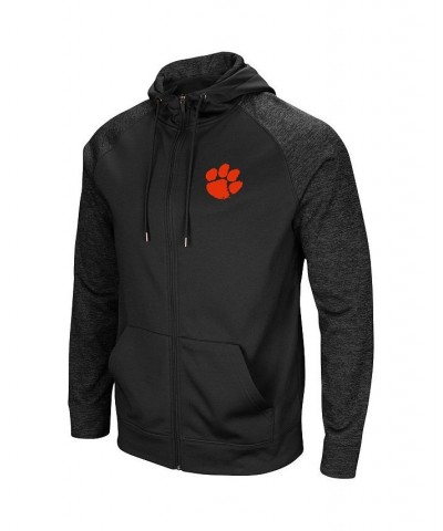 Men's Black Clemson Tigers Blackout 3.0 Tonal Raglan Full-Zip Hoodie $36.00 Sweatshirt