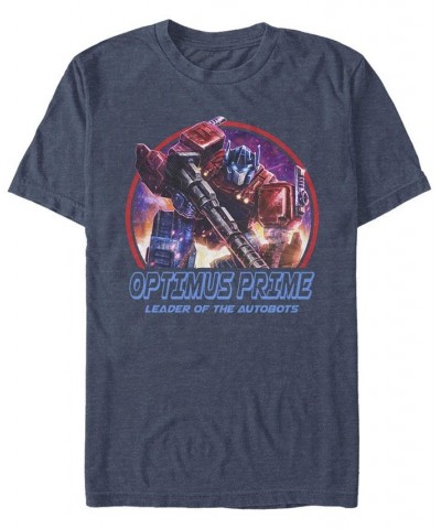 Men's Optimus Lockup Short Sleeve Crew T-shirt Blue $20.29 T-Shirts