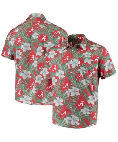 Men's Crimson Alabama Crimson Tide Floral Button-Up Shirt $40.49 Shirts