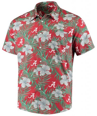 Men's Crimson Alabama Crimson Tide Floral Button-Up Shirt $40.49 Shirts