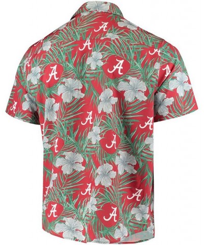 Men's Crimson Alabama Crimson Tide Floral Button-Up Shirt $40.49 Shirts