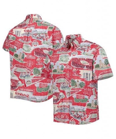 Men's Scarlet Ohio State Buckeyes Scenic Button-Down Shirt $51.80 Shirts