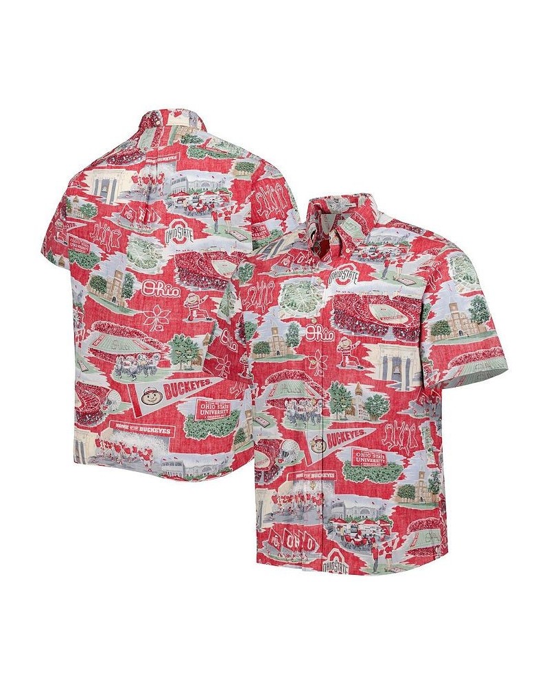 Men's Scarlet Ohio State Buckeyes Scenic Button-Down Shirt $51.80 Shirts