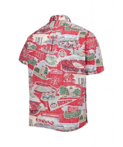 Men's Scarlet Ohio State Buckeyes Scenic Button-Down Shirt $51.80 Shirts