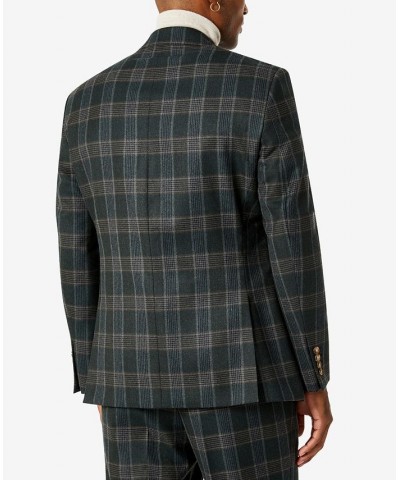 Men's Classic-Fit Wool Suit Green Plaid $66.60 Suits