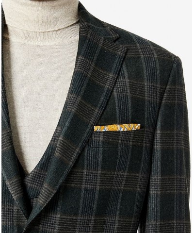 Men's Classic-Fit Wool Suit Green Plaid $66.60 Suits