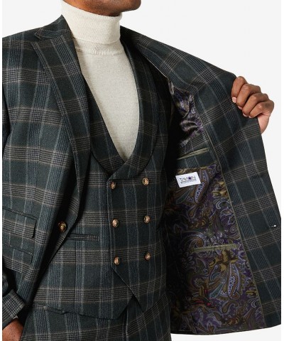 Men's Classic-Fit Wool Suit Green Plaid $66.60 Suits