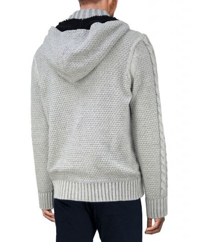 Men's Hooded Full-Zip High Neck Sweater Jacket Tan/Beige $36.72 Sweaters