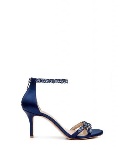 Caroline Embellished Ankle-Strap Evening Sandals Blue $47.96 Shoes