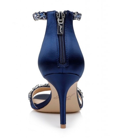 Caroline Embellished Ankle-Strap Evening Sandals Blue $47.96 Shoes